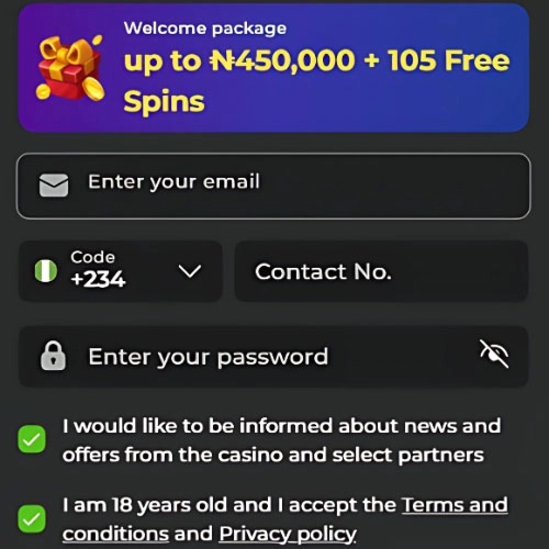 Mobile registration with four hundred fifty thousand naira