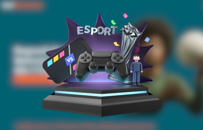 Esports betting category with gamepad and trophy